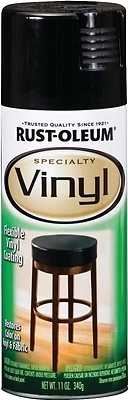 Rust-Oleum 1909830 Specialty Vinyl Spray Paint, Semi-Gloss Black, 12 oz
