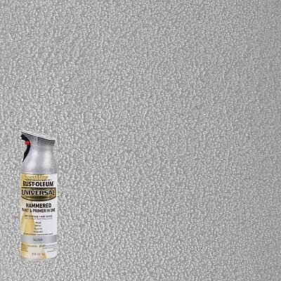 Rust-Oleum 245219 Universal Paint & Primer Hammered Spray Paint, Silver, 12 Oz