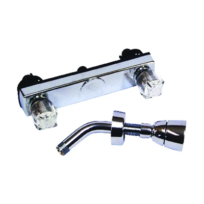 US Hardware P-008PN Shower Faucet, Plastic, Chrome-Plated, 2-Handle