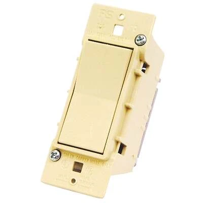 US Hardware E-100C Rocker Switch, 125 V, 15 A, 1-Pole, Ivory