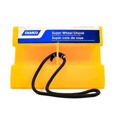 Camco USA 44475 Super Wheel Chock with Rope, Plastic, Yellow