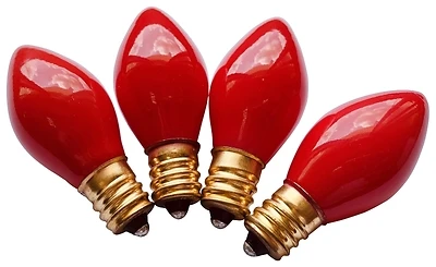 16292 C7 Ceramic Replacement Bulb, Red, 5w, Incandescent, 25 Pk