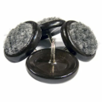 Furniture Glides, Nail-On, Gray Carpet Base, 1.25-In., 4-Pk.