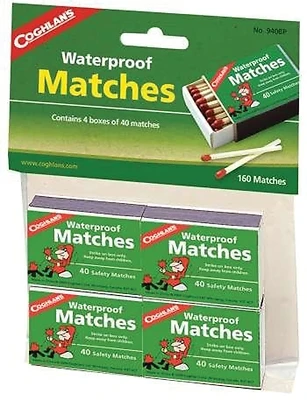 Coghlan's 940BP Waterproof Matches, 4-Pack, 40-Stick