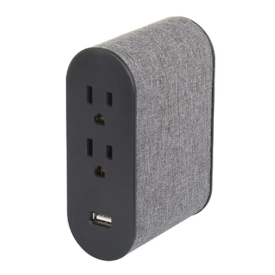 264387 4 Grounded Outlets Designer Wall Tap, Black