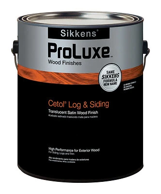 PPG ProLuxe Cetol SIK42009/01 Log & Siding Wood Finish, Satin, Dark Oak, 1 Gal
