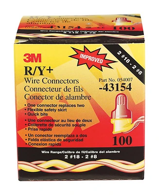 Medium Wire Connector R/y+ 100 Pk, Red/yellow, 18-8 Awg