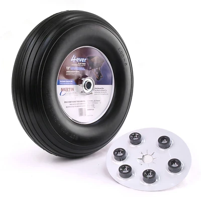 400-6 Flat-Free Wheelbarrow and Garden Cart Wheel W/ Universal Hub, 13 In.