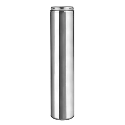 Selkirk 206024 Chimney Pipe, Double Wall Insulated, Stainless Steel, 6 x 24-In.