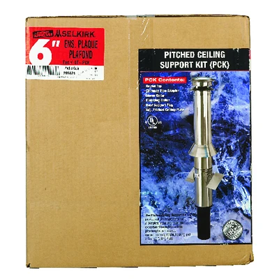 Selkirk 206621 Sure-Temp 6-Inch Pitched Ceiling Support Kit, Stainless Steel