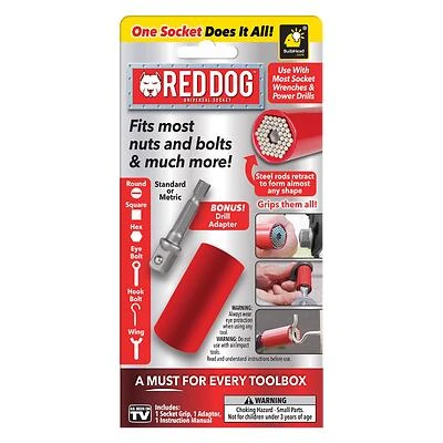 6049199 Dog Universal Socket Tool, Red & Silver