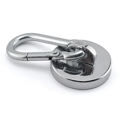 Neodymium Magnet with Carabineer Hook, 45-Lb. Pull