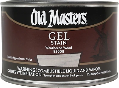 Gel Stain, Oil-Based, Weathered Wood, 1-Pt.