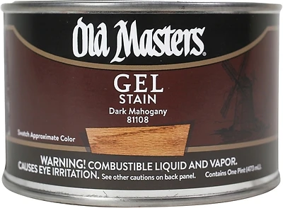 Old Masters 81108 Gel Stain, Oil-Based, Dark Mahogany, 1-Pt.