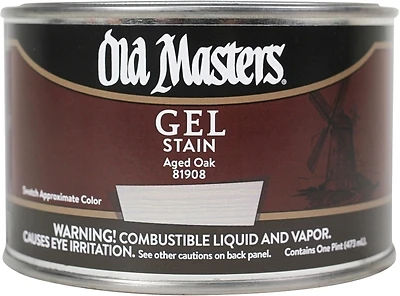 Old Masters 81908 Gel Stain, Oil-Based, Aged Oak, 1-Pt.