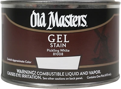 Old Masters 81008 Gel Stain, Oil-Based, Pickling White, 1 Pt.