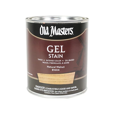 Gel Stain, Oil-Based, Natural Walnut, 1-Qt.