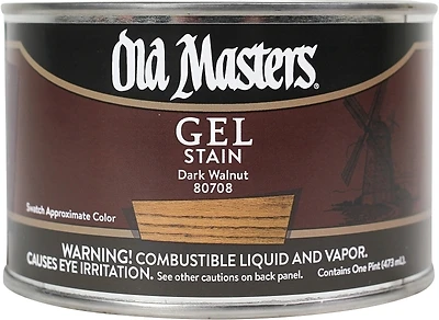 Old Masters 80708 Gel Stain, Oil-Based, Dark Walnut, 1-Pt.
