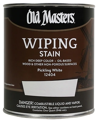 Old Masters 12404 Wiping Stain, Oil-Based, Pickling White, 1-Qt.