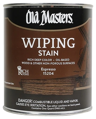 Old Masters 15204 Wiping Stain, Oil-Based, Espresso, 1-Qt.
