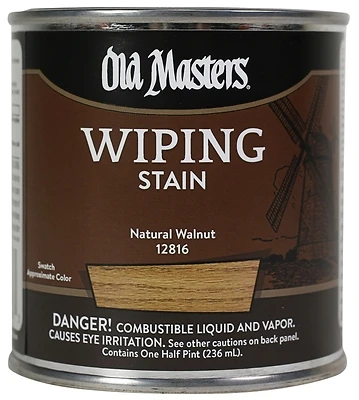 Old Masters 12816 Wiping Stain, Oil-Based, Natural Walnut, 1/2-Pt.