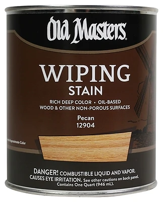 Old Masters 12904 Wiping Stain, Oil-Based, Pecan, 1-Qt.