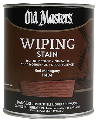 Old Masters 11404 Wiping Stain, Oil-Based, Red Mahogany, 1-Qt.