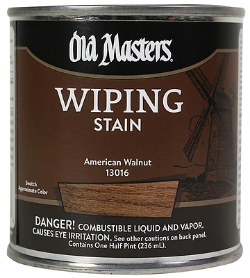 Old Masters 13016 Wiping Stain, Oil-Based, American Walnut, 1/2-Pt.