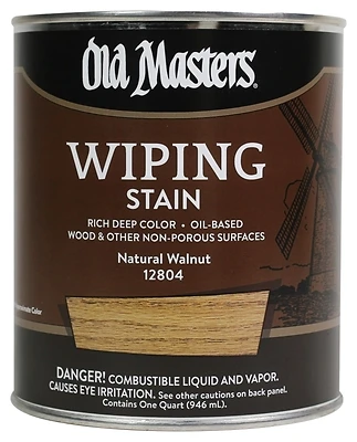 Old Masters 12804 Wiping Stain, Oil-Based, Natural Walnut, 1-Qt.