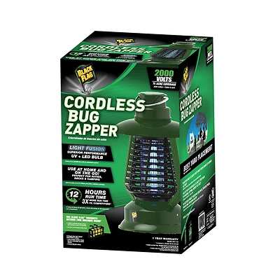 Black Flag BZC-100 Cordless Bug Zapper, 2000-Volt, 1/2-Acre Coverage