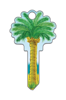 Lucky Line B112K Palm Tree Design Key Blank, Brass, Kwikset KW11/Schlage SC1