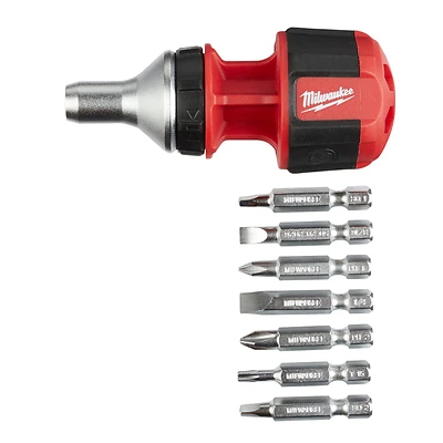 Milwaukee 48-22-2330 Ratcheting Multi-Bit Driver, 8-in-1, 1/4 In.