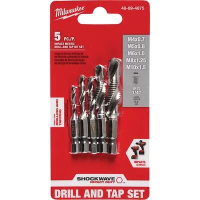 Milwaukee Shockwave 48-89-4875 Metric Impact Drill Tap Bit Set, 5-Piece