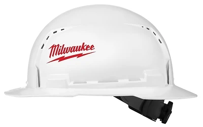 Bolt White Full Brim Vented Hard Hat With 4-point Ratcheting Suspension Type 1 Class C