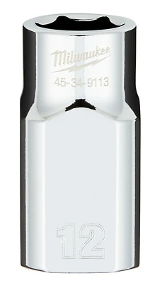 Milwaukee 45-34-9113 1/2 In. Drive 12mm 6-Point Shallow Metric Socket