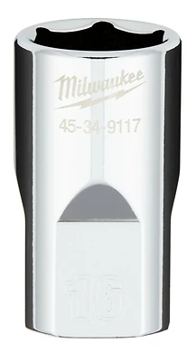 1/2 In. Drive 16 Mm 6-point Shallow Metric Socket With Four Flat Sides