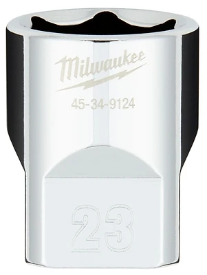 1/2 In. Drive 23 Mm 6-point Shallow Metric Socket With Four Flat Sides