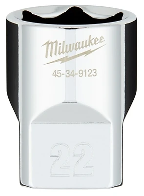 1/2 In. Drive 22 Mm 6-point Shallow Metric Socket With Four Flat Sides