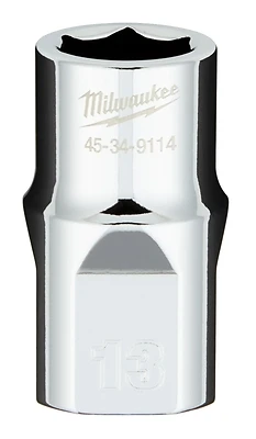 1/2 In. Drive 13 Mm 6-point Shallow Metric Socket With Four Flat Sides
