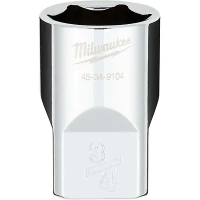 1/2 In. Drive 3/4 In. 6-point Shallow Standard Socket With Four Flat Sides