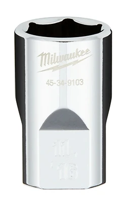 1/2 In. Drive 11/16 In. 6-point Shallow Standard Socket With Four Flat Sides
