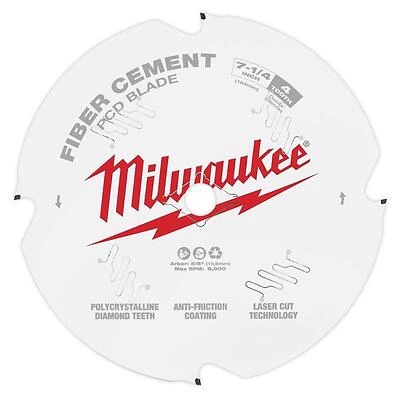 7-1/4 In. 4-tooth Polycrystalline Diamond Fiber Cement Circular Saw Blade 1 Pk