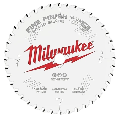 Milwaukee 48-40-0622 Circular Saw Blade, 6-1/2 In., 40-Tooth Fine Finish