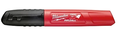 Inkzall Medium Chisel Tip Black Job Site Marker, 7-1/8 In. Length