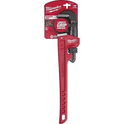 18 In. Steel Pipe Wrench With Overbite Jaw Design And Ergonomic Handle