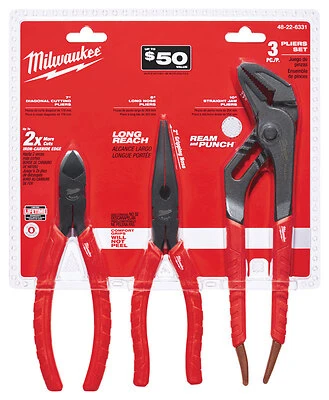 Milwaukee 48-22-6331 Comfort Grip Pliers Kit, 3-Piece