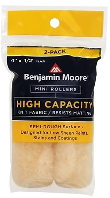 Benjamin Moore U66502-018 Wool Mini Roller Cover, 4 x 0.5 In. Nap, 2-Pack
