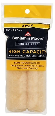 Benjamin Moore U66503-018 Wool Mini Roller Cover, 1/2 In. Nap, 6.5 In., 2-Pack