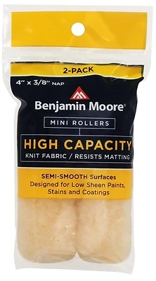 Benjamin Moore U66500-018 Wool Mini Roller Cover, 4 x 3/8 In., 2-Pack