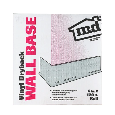 4 In. x 120 Ft. White Vinyl Wall Base